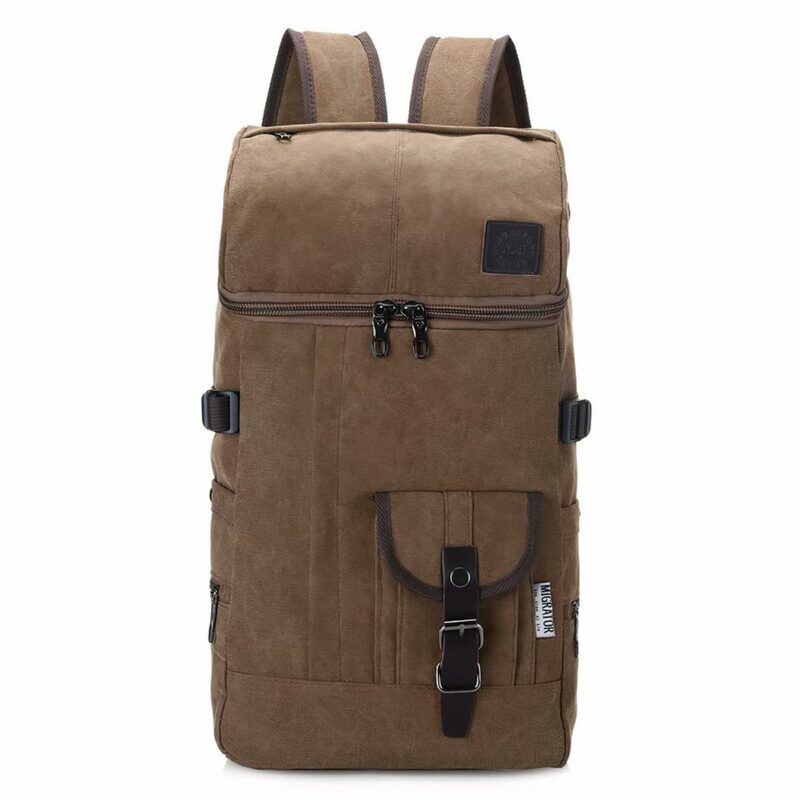 Zaino da viaggio elegante da uomo - Marrone - Zaino Khaki