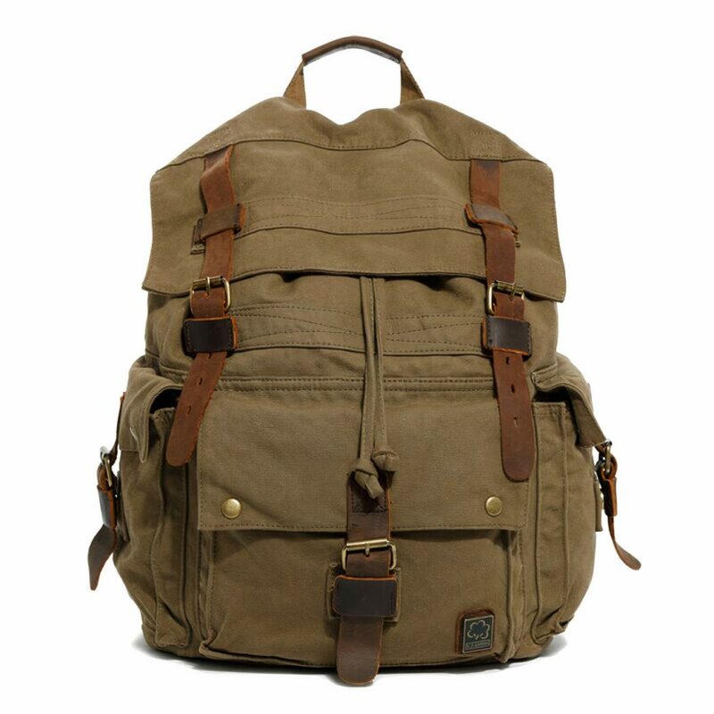 Zaino in tela vintage - Verde militare - Zaino da escursione Zaino
