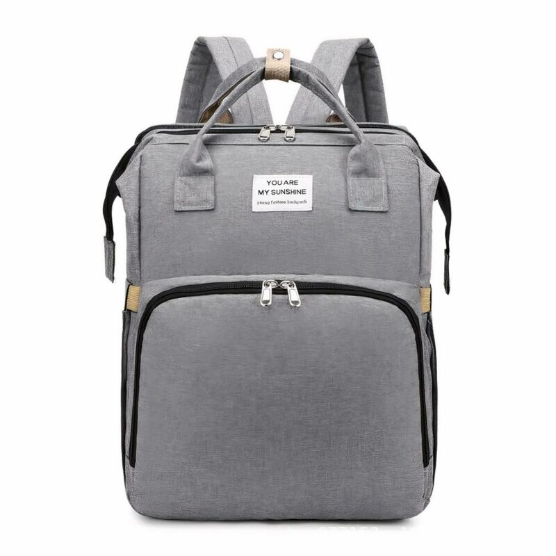 Borsa portatile pieghevole per culla per la mamma - Grigio - Borsa fasciatoio per pannolini