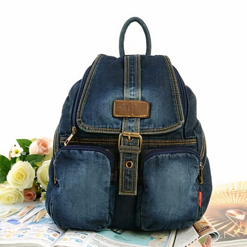 Zaino in finto denim - Navy - Zaino Zaino scuola