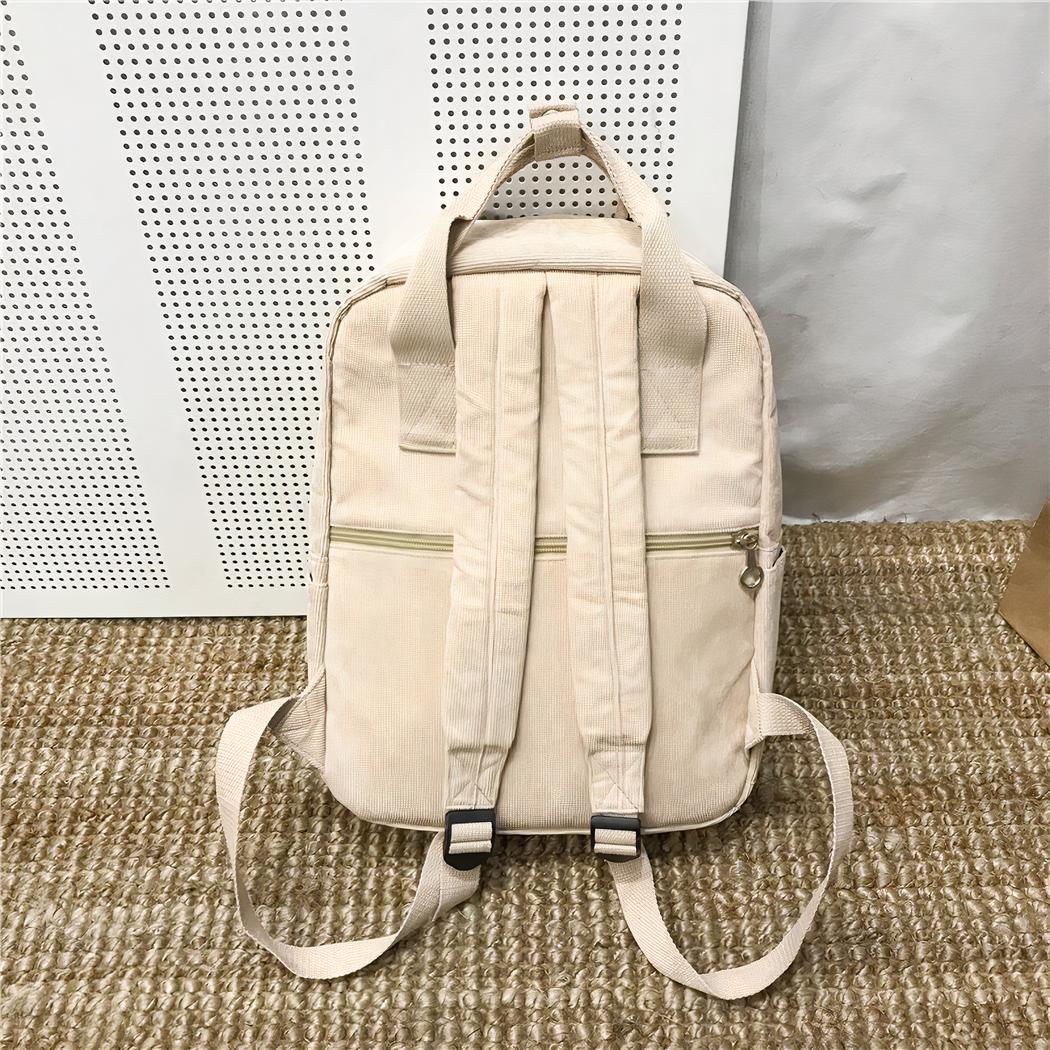 Zaino In Velluto A Coste Per Ragazze E Studentesse - Capiente, Con Scomparto PC, Morbido, 42x31x13 Cm