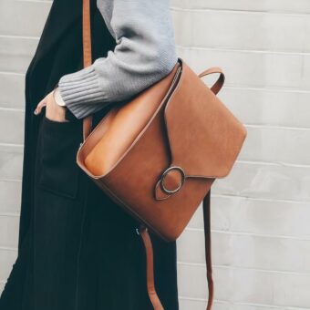 Zaino retrò da donna - Cammello - Borsa zaino