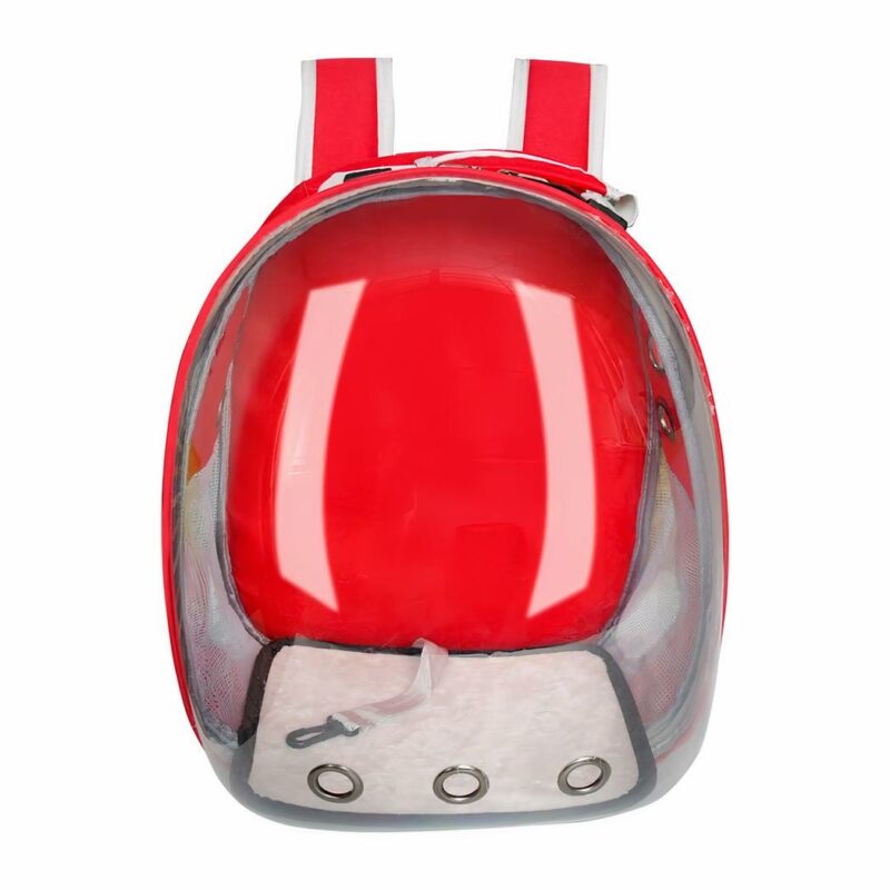 Zaino trasparente a capsula spaziale per gatti - Rosso - Cane gatto Sphynx