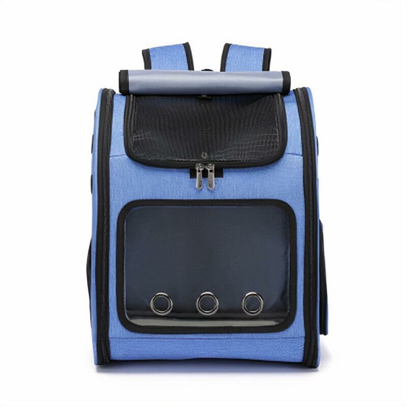 Zaino traspirante pieghevole per animali domestici - Blu - Cane Gatto