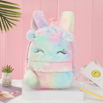 Zaino Unicorno di peluche per bambina - Rosa - Zaino animale di peluche