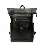Zaino da bicicletta in pelle - Nero - Borsa zaino