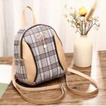 Mini zaino da donna a scacchi - Beige - Borsa a mano