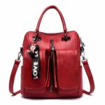 Zaino in morbida pelle vintage - Rosso - Borsa a mano