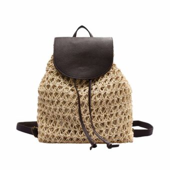 Zaino donna in paglia con coulisse