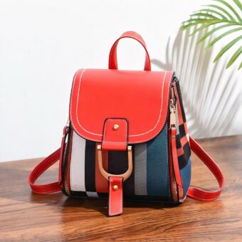 Zaino vintage multicolore - Rosso - Zaini Borse