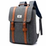 Zaino in tessuto stile vintage - Grigio - Zaino scuola Borsa