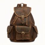Zaino multitasche in pelle vintage - Marrone - Borse