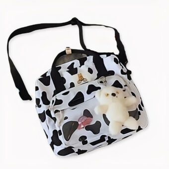 Questo zaino da donna in pelle scamosciata la conquisterà sia per il suo fascino estetico che per la sua praticità. È perfetto per il trasporto e la conservazione di tutti i giorni. Ma la sua grande capacità lo rende pratico anche per viaggiare. Questo zaino con motivo mucca e tasca frontale trasparente aggiungerà originalità al suo look.