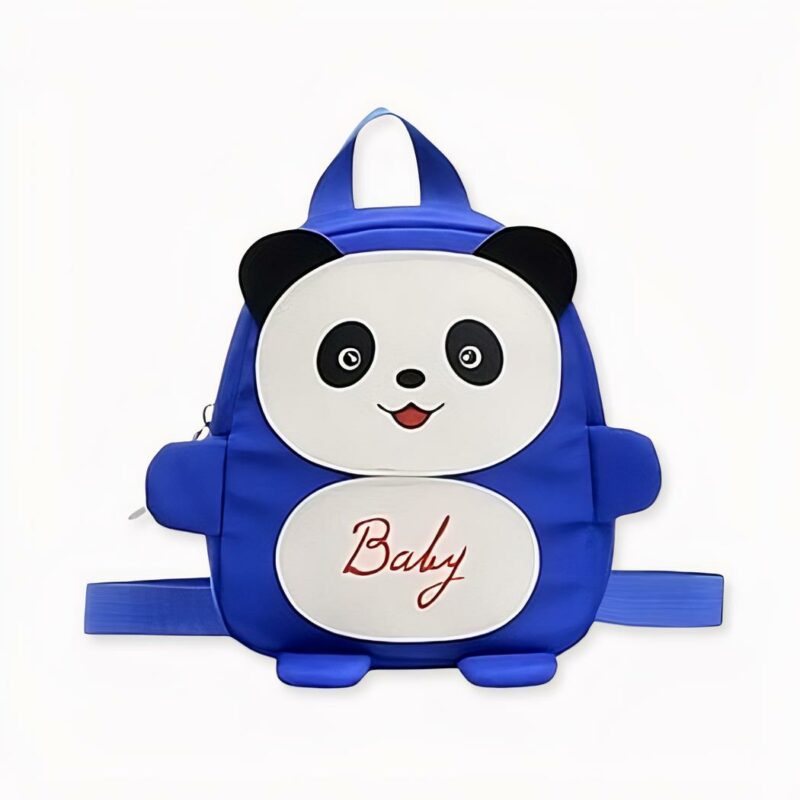 Petit_sac_à_dos_d’écolier_panda_2 Zaino scuola piccolo panda blu, di buona qualità e molto alla moda.