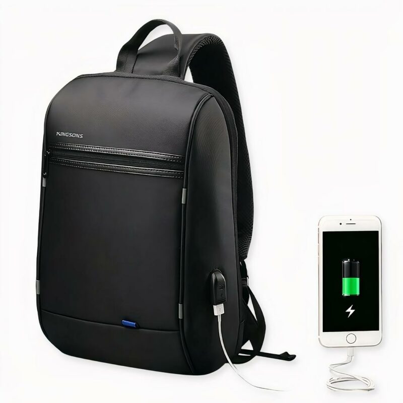 Zaino nero elegante con scomparto per laptop - Zaino per laptop Borsa per laptop