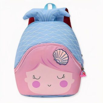 Zaino da sirena rosa e blu per bambina.