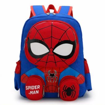Zaino morbido blu e rosso di Spider-Man con sfondo bianco