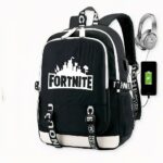 Zaino Fortnite con caricatore USB - Jin BTS, nero. Buona qualità e molto trendy.