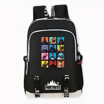 Zaino nero Fortnite con connettore USB - Adottami! Roblox. Buona qualità e molto alla moda.