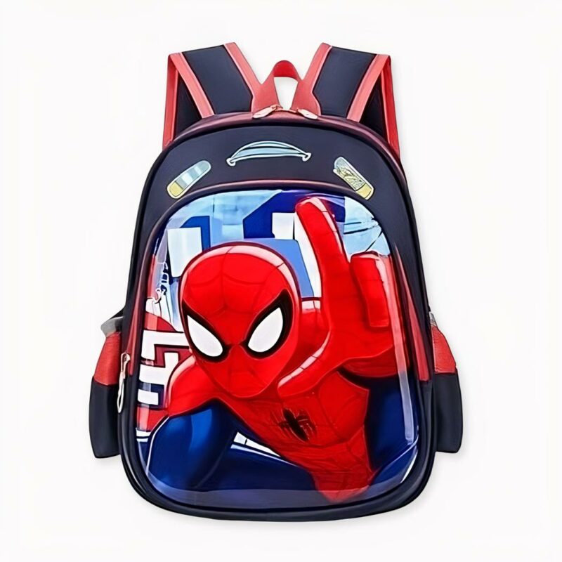 Divertente zaino scolastico Spider-Man con motivo frontale, di buona qualità e molto alla moda.
