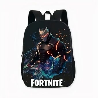 Zaino eroe di Fortnite nero e arancione, di buona qualità e molto alla moda.