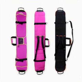Zaino da snowboard da 155 cm con sfondo grigio chiaro.