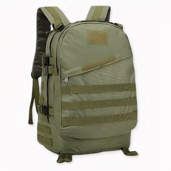 Zaino militare 40L di grande capacità con sfondo grigio chiaro.