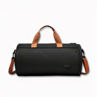 Borsa sportiva nera e marrone per uomo e donna