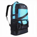 Zaino da sci 60L in nylon nero e blu con fondo bianco