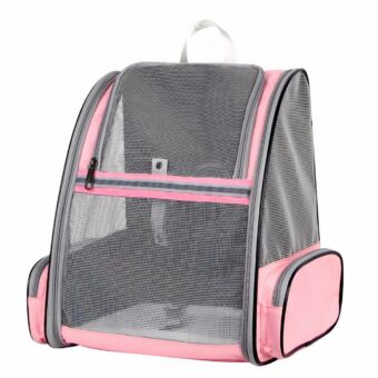 Zaino gatto traspirante grigio rosa