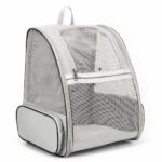 Zaino traspirante con gatto grigio e sfondo bianco