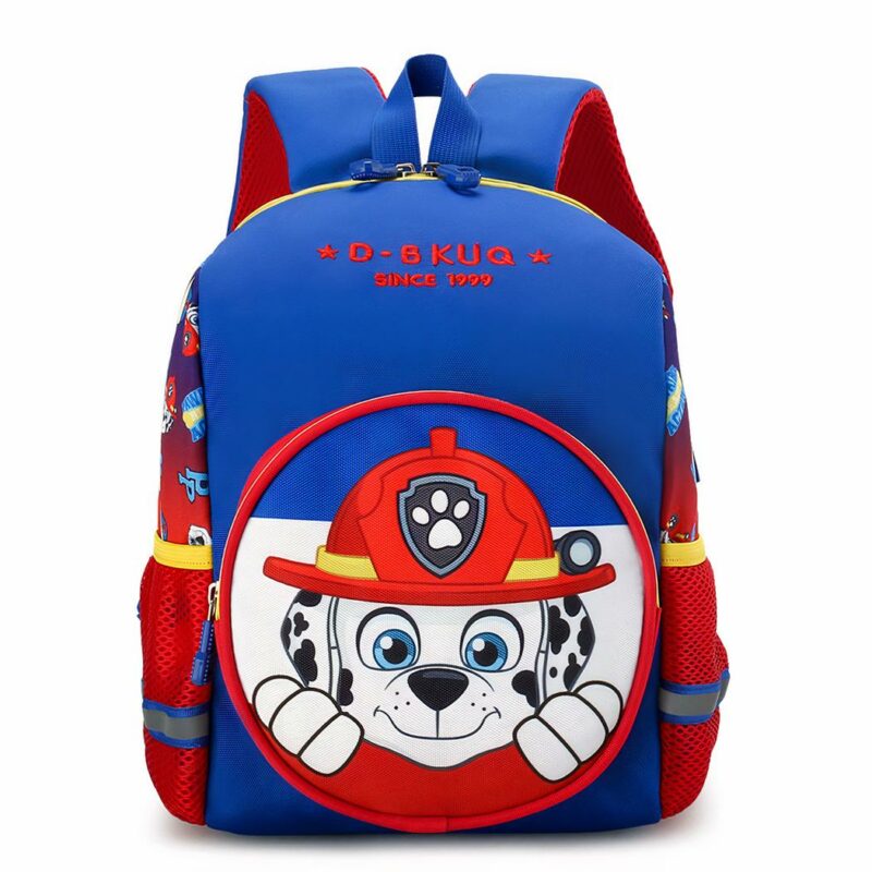Zaino Patrol in flanella blu con sfondo bianco