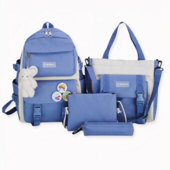 Scopra questo zaino in tela e poliestere per ragazze e donne adolescenti. Questo set di borse è composto da 4 pezzi di borse di alta qualità. Queste borse sono robuste e durevoli, il che le rende perfette per l'uso quotidiano. Le due borse grandi sono anche spaziose e possono contenere tutto il necessario per le sue attività quotidiane. Le borse di questo set sono anche belle ed eleganti.