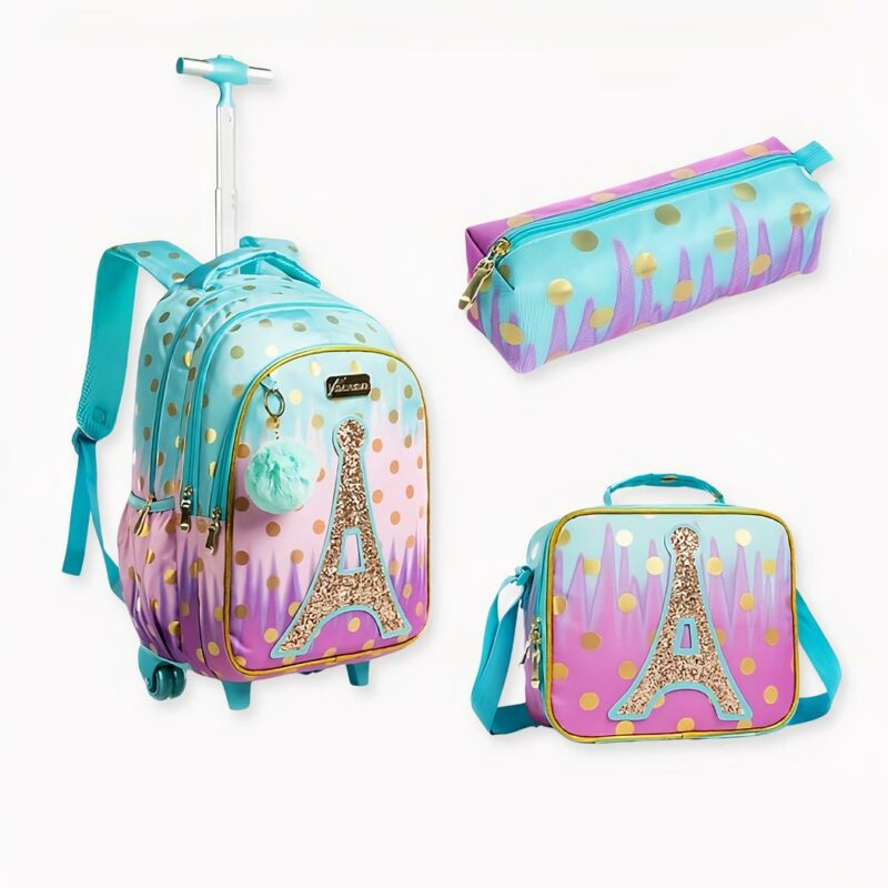Zaino da bambina 3 in 1 con Torre Eiffel 2