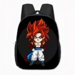Dragon Ball GT fusion livello 4 zaino Son Goku e Vegeta capelli rossi.
