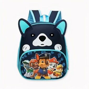 Zaino blu con design del cane Patrol. Di buona qualità e molto pratico.