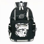 Zaino nero con motivi Tendo e Naruto Uzumaki in bianco e nero. Di buona qualità e molto alla moda.