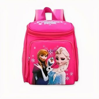 Zaino da bambina in poliestere rosa Snow Queen, di buona qualità e molto alla moda.