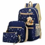 Zaino con motivo a stella con ciondolo a forma di orso della serie 3 su sfondo bianco