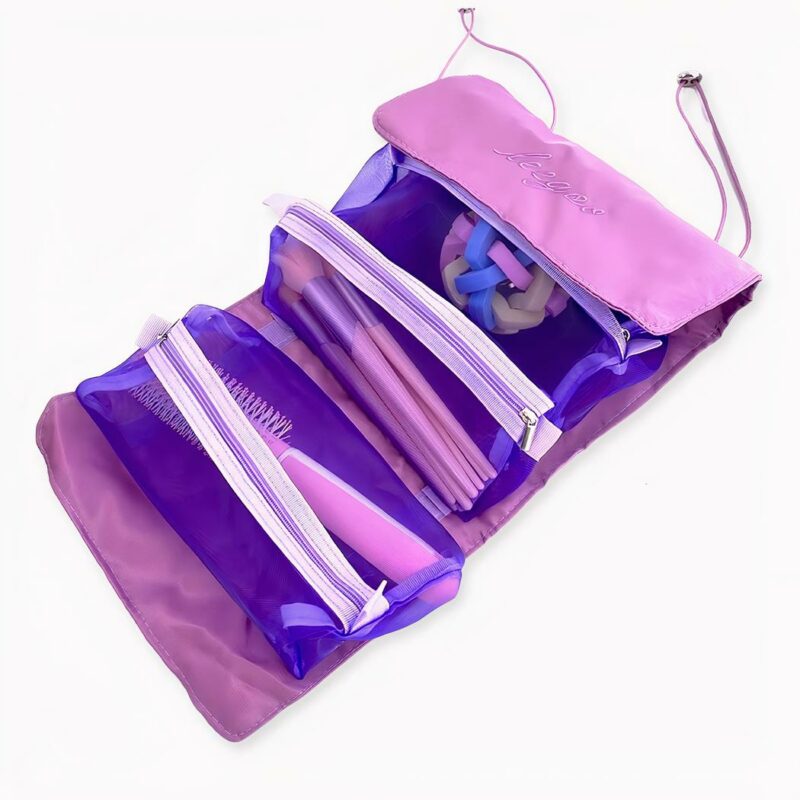 IMG_Sac_ý _cosmétiques_multipoches_pour_femmes_1F Scelga questa borsa cosmetica da viaggio, pratica ed elegante, con diverse tasche per i suoi strumenti di trucco! È perfetta per riporre tutti i suoi prodotti di make-up e di bellezza, e può essere appesa alla parete o piegata in una borsa per un facile trasporto.