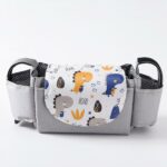 Borsa per carrozzina con motivo per accessori per bambini grigi alla moda