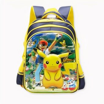 Zaino Pokemon Pikachu per bambini, giallo con motivo sul davanti. Di buona qualità e molto trendy.