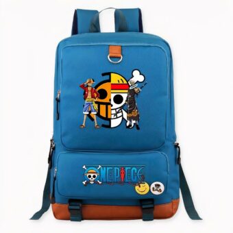 Zaino per bambini One Piece Luffy in rosso con motivi sul davanti