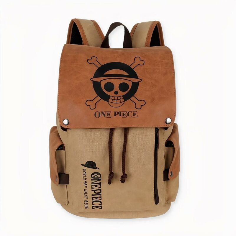 Zaino di tela vintage marrone di One Piece
