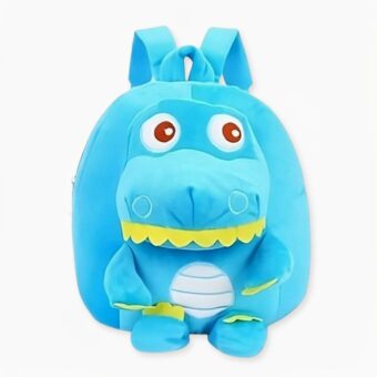 Zaino dinosauro lillipuziano in pile blu. Di buona qualità e molto alla moda.
