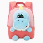Zaino per bambini Lillipuziano con peluche di dinosauro arancione. Di buona qualità e molto alla moda.