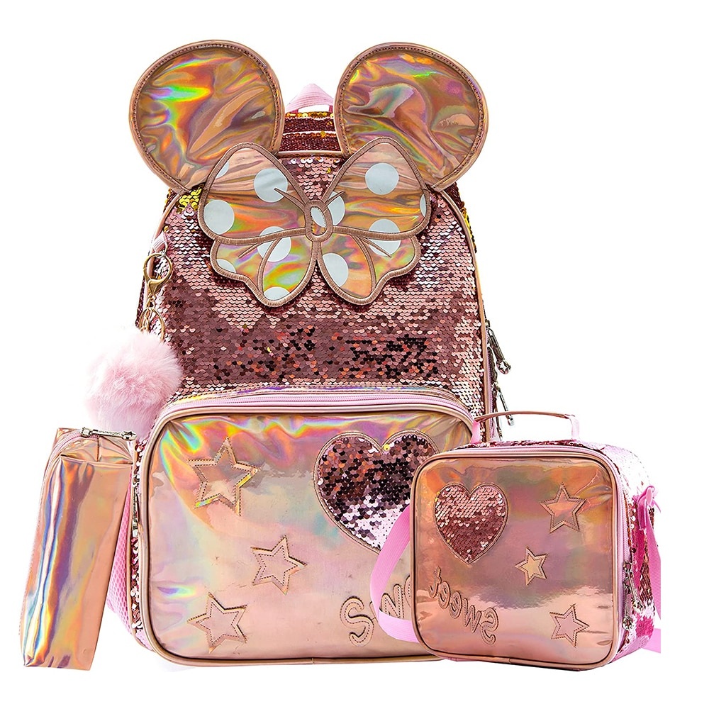 Zaino rosa con paillettes per le bambine