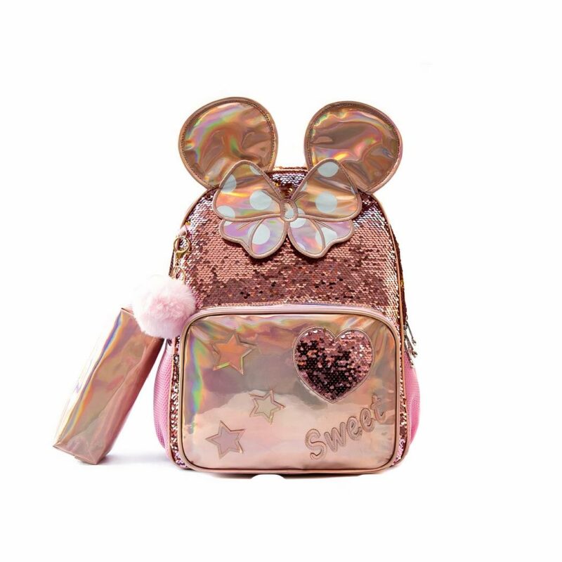 Zaino rosa con paillettes per le bambine