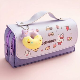 Astuccio kawaii con portachiavi ciambella donut