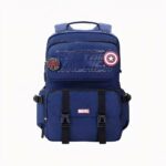 Zaino scuola blu con multitasche